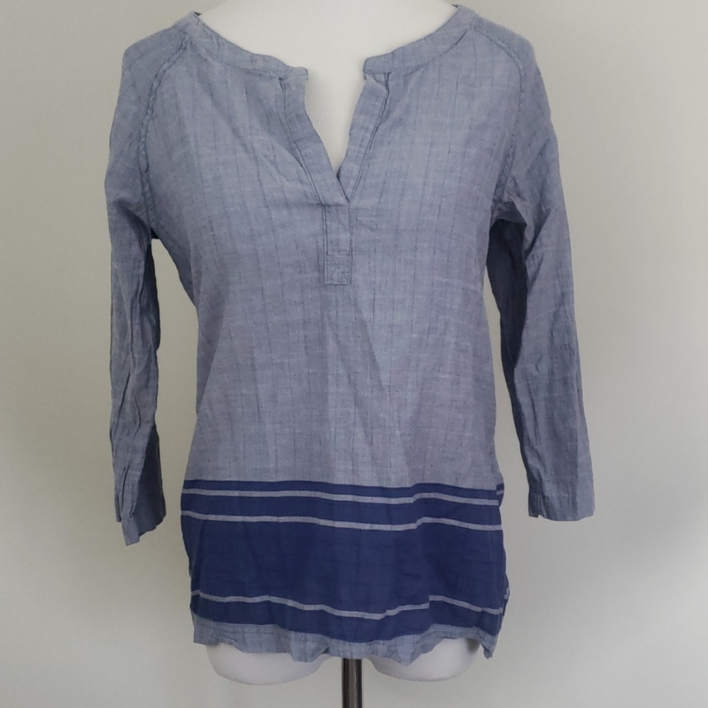 Lightweight blue cotton Top- Eddie Bauer